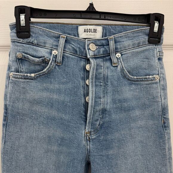 AGOLDE Women’s Nico Slim Jeans Size 23 Light Wash Skinny Button Fly - Picture 3 of 6